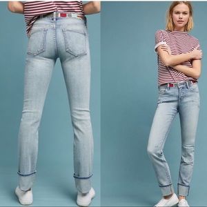 Anthropologie Pilcro and the Letterpress Embroidered Mid-Rise Straight Jeans